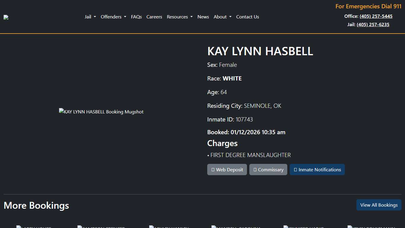 KAY HASBELL Booked at the Seminole County Jail